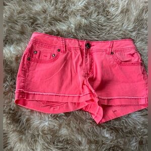 Grane Hot Pink Denim Shorts